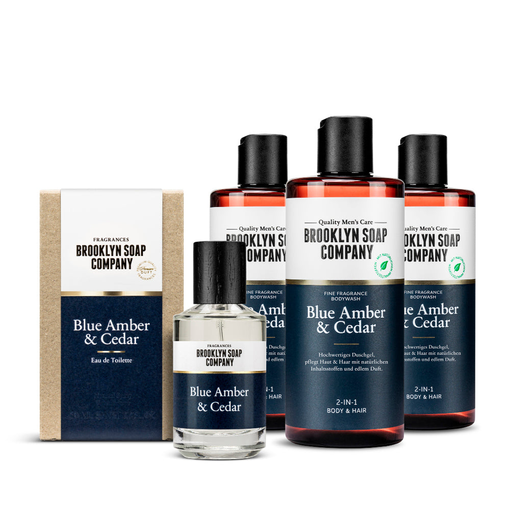 Blue Amber & Cedar Fragrance Set