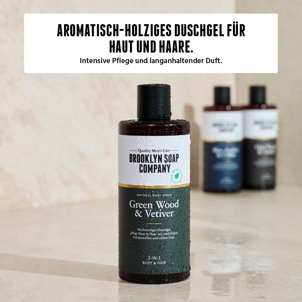 Der aromatisch-holzige Duft des Duschgels sorgt für ein frisches Duscherlebnis und langanhaltende Pflege.