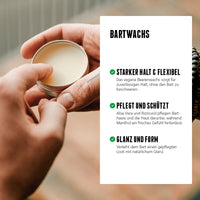 Das Bartwachs ist perfekt zum Bart stylen, gibt flexibel Halt und Glanz und bringt den Bart perfekt in Form.