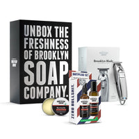 Die hochwertige Bartpflege-Box mit Bartshampoo, Bartwachs, Bartöl und Barttrimmer in Barbershop-Qualität für Männer in der schwarzen Geschenkbox -das ideale Geschenk für deinen Papa, Freund oder dich selbst.
