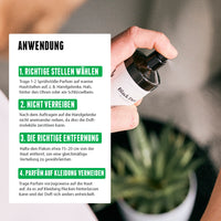 Anwendung des Black Dust Eau de Parfum für Männer von der Brooklyn Soap Company mit Tipps zur richtigen Dosierung und Anwendung für langanhaltenden Herrenduft.