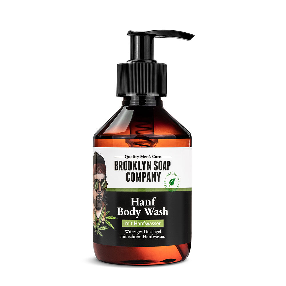 Das Hanf Body Wash für Männer von der Brooklyn Soap Company enthält echtes Hanfwasser. Mit seinem charismatischen Duft nach Vetiver, Orange und Thymian
reinigt es sanft aber gründlich.