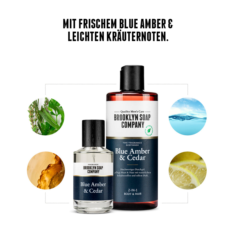 Blue Amber & Cedar Fragrance Set