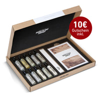 Discovery Set für Männer von der Brooklyn Soap Company mit 10 Herrendüften, Duftbeschreibung, Teststreifen und 10 € Gutschein – ideal zum Testen und als Geschenk für Männer. [DE] [AT] 