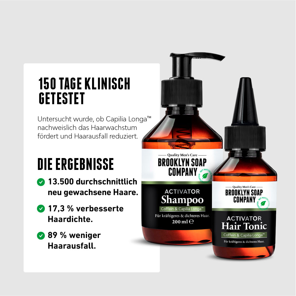 Das Activator Hair Bundle sorgt für mehr Haarwachstum, eine verbesserte Haardichte und deutlich weniger Haarausfall in nur 150 Tagen. //*