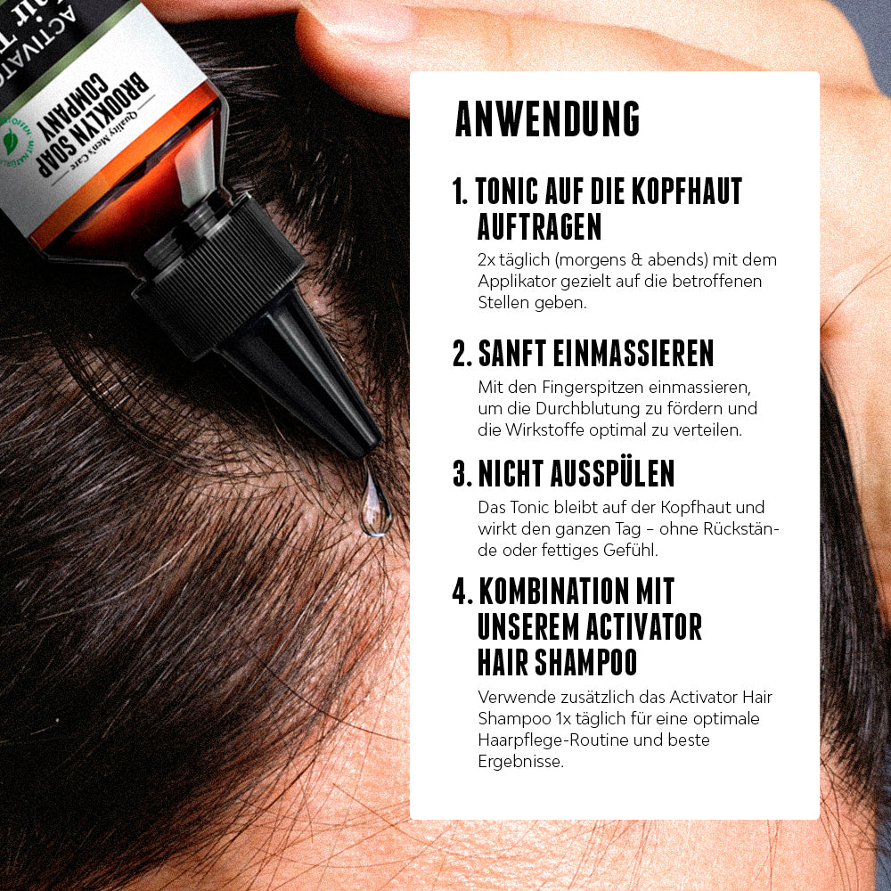 Das Activator Hair Tonic sorgt ganz einfach für volleres Haar - einfach zweimal täglich direkt auf die Kopfhaut auftragen und sanft einmassieren. //*