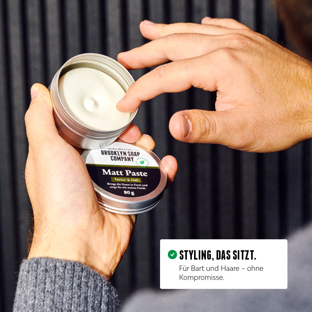 Matt Paste Styling – für Bart und Haare. Hochwertige Pflege mit starkem Halt.