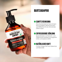 Das Bartshampoo aus der Ultimate Beard Box reinigt sanft, erfrischt den Bart und hat einen natürlichen Duft nach Zedernholz und Wacholder.  [DE] [AT]