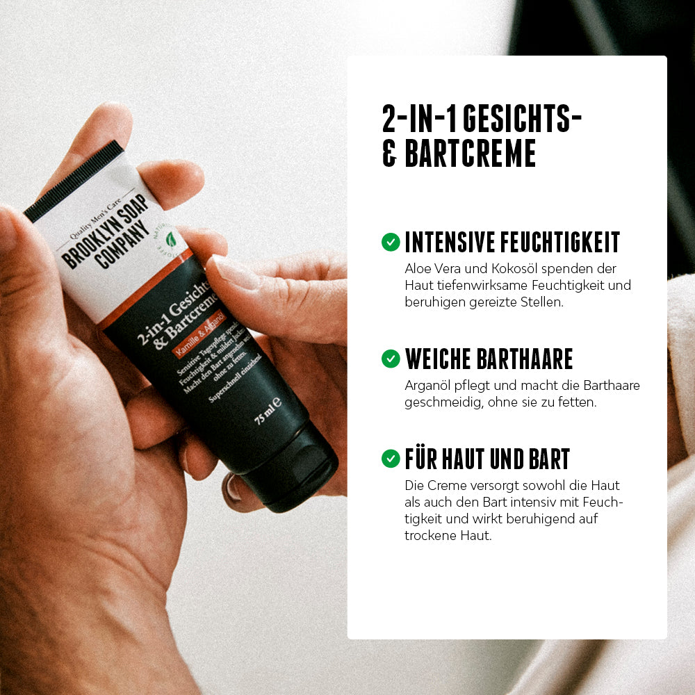 Die Gesichts- und Bartcreme aus der Ultimate Beard Box spendet intensive Feuchtigkeit für Haut und Barthaare.  [DE] [AT]